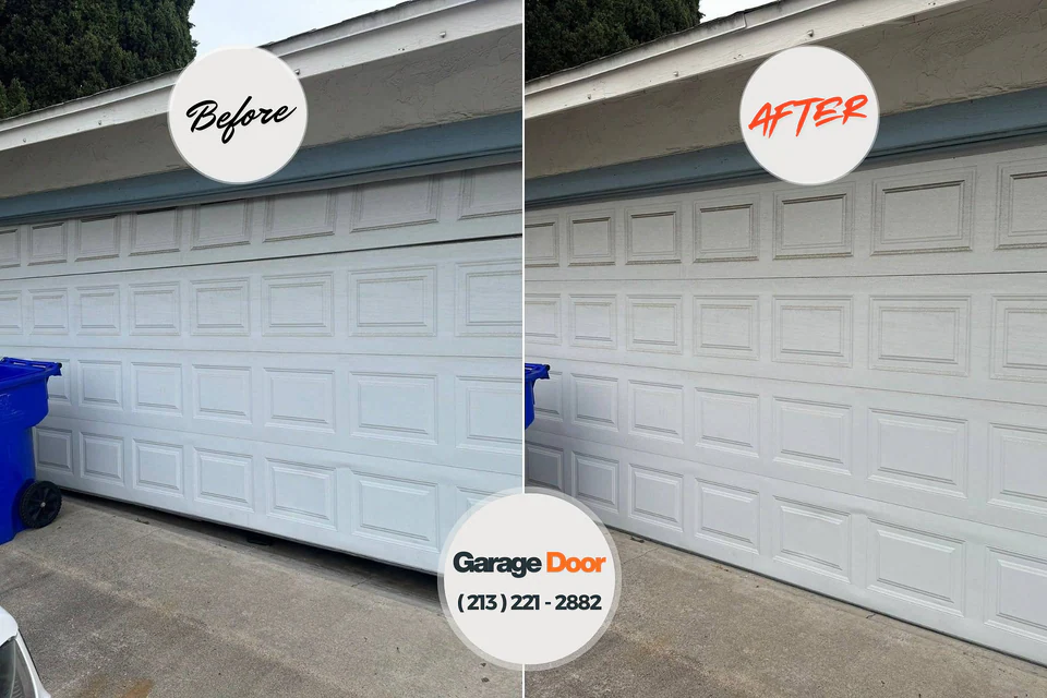 Before and after: garage door repair Nyack, NY